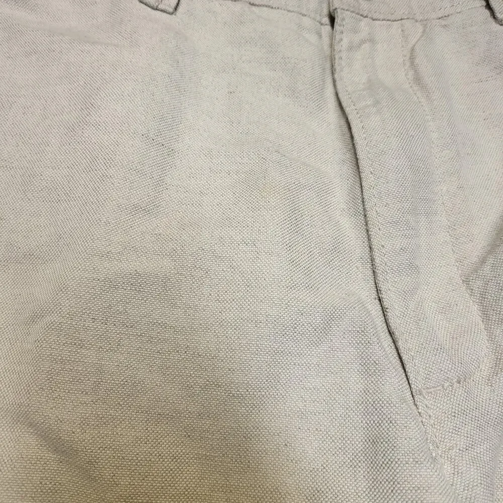 St. John's Bay Pants Mens 38x29 Beige Chino Relaxed Fit Linen Cotton Pockets